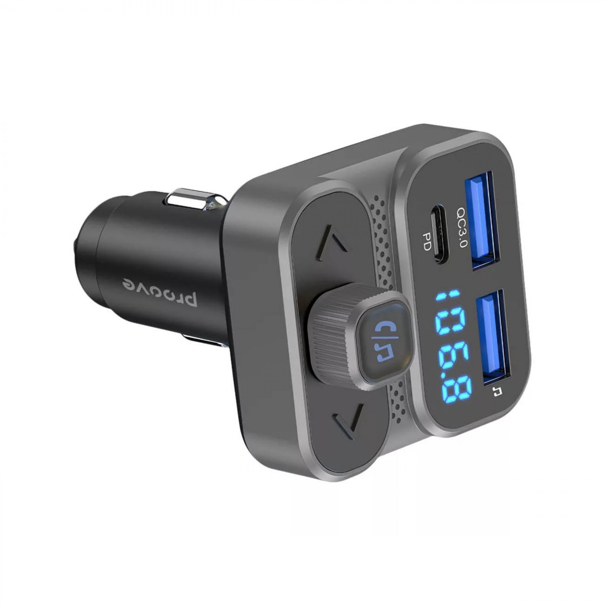 АЗП Proove FM Launcher Luxor SE 36W (PD+QC3.0) Type-C+USB (gray)